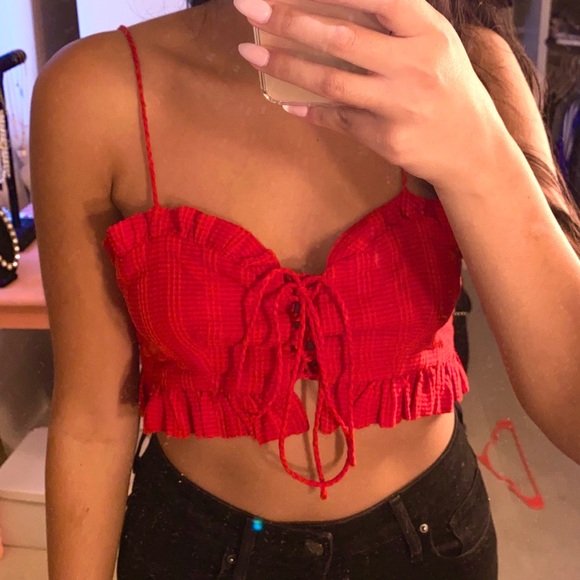 Urban Outfitters Red Crop Top - Picture 1 of 3
